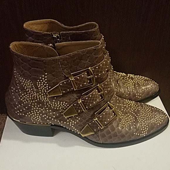 Chloe Susanna brown python booties - Picture 3 of 8
